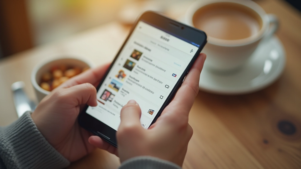 Téléphone mobile affichant une application de commerce électronique, mains en train de faire un achat en ligne